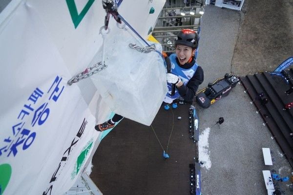 김진영 선수 리드 경기. (제공= 대한산악연맹)  