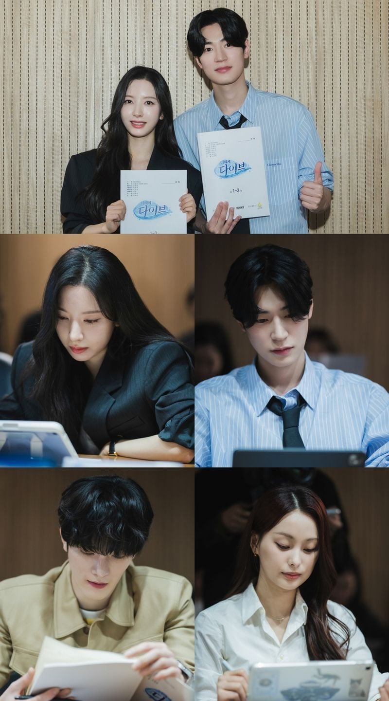 ‘너에게 다이브’가 대본리딩을 통해 배우들의 청량한 시너지를 예고하며 시청자들 마음속으로 다이빙할 준비를 마쳤다.  오는 9월 26일(토) 디즈니+와 채널 A를 통해 첫 공개될 덱스터픽쳐스 제작 새 드라마 ‘너에게 다이브’(연출 소재현, 극본 김보금, 이온, 제작 덱스터픽쳐스∙아뮤즈엔터테인먼트)는 오래된 캠코더를 통해 과거로 돌아갈 수 있다는 사실을 알게 된 쌍둥이 남매 윤하나와 윤하루가 정우재를 되살리기 위해 시간을 거슬러 뛰어드는 첫사랑 구출 로맨스