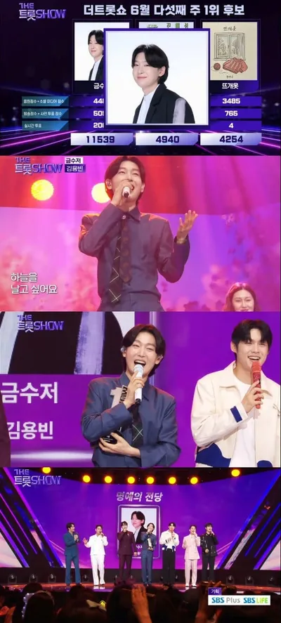 김용빈, ‘더 트롯쇼’ 3주 연속 1위 등극! “명예의 전당 입성”