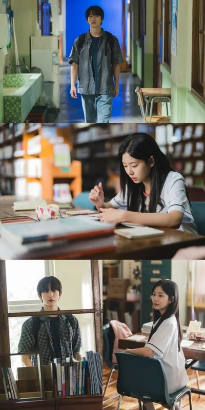 '샤이닝' 풋풋한 열아홉의 박진영-김민주, 전학생과 재학생의 낯설고도 미묘한 조우? 창 하나를 두고 마주하게 된 사연은?