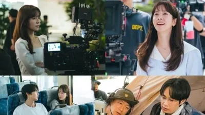 '미혼남녀의 효율적 만남' 한지민-박성훈-이기택, 도파민 터지는 삼각 로맨스의 이면! 현실은 화기애애 그 자체! 유쾌한 현장 분위기에 눈길!